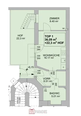 2-Zimmer-Wohnung kaufen in Wien – 36,09 m², € 179.000 – Bild 9 von 10