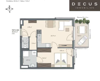2-Zimmer-Wohnung mieten in Wien – 48 m², € 1.131 – Bild 9 von 10