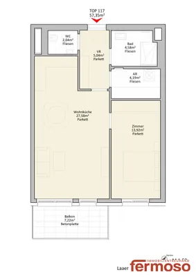 2-Zimmer-Wohnung mieten in Wien – 55,11 m², € 1.099 – Bild 8 von 8