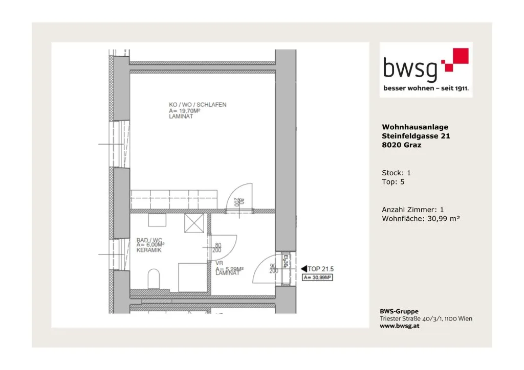 Wohnung – Graz, Murvorstadt, Gries - Ansicht 2