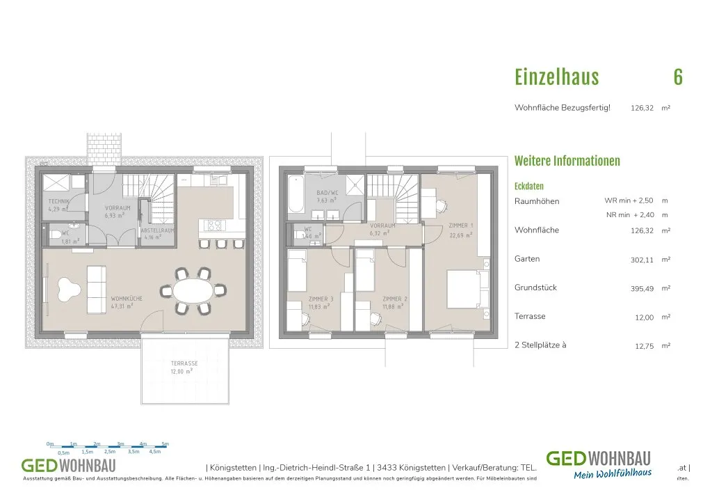 Königstetten: Neubau-Einfamilienhaus (Haus 6) der GED Niedrigstenergiehaus-Siedlung "Gartenglück KÖNIGSTETTEN" - Widok 3