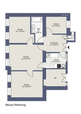 3-Zimmer-Wohnung kaufen in Wien – 92 m², € 405.000 – Bild 12 von 13