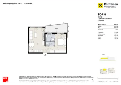 2-Zimmer-Wohnung kaufen in Wien – 45,08 m², € 381.800 – Bild 6 von 6