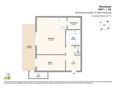 2-Zimmer-Wohnung mieten in Linz Land – 93,47 m², € 1.295 – Bild 14 von 14