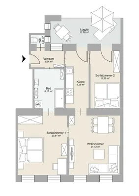 3-Zimmer-Wohnung kaufen in Wien – 75,73 m², € 358.520 – Bild 15 von 15
