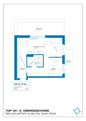 2-Zimmer-Wohnung mieten in Graz – 55,53 m², € 1.033 – Bild 18 von 18