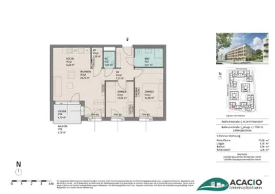 3-Zimmer-Wohnung mieten in Tulln – 71,08 m², € 995 – Bild 11 von 11