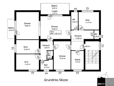 6-Zimmer-Wohnung kaufen in Salzburg Stadt – 127 m², € 525.000
