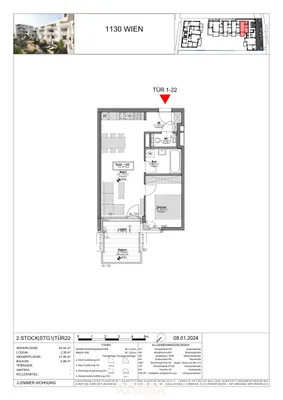 2-Zimmer-Wohnung kaufen in Wien – 45,54 m², € 453.500 – Bild 4 von 4