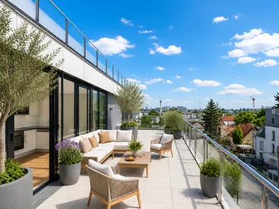 Exclusive Penthouse with 60m2 Terrace, AC & Parking - near Alte Donau and U1 – Bild 2
