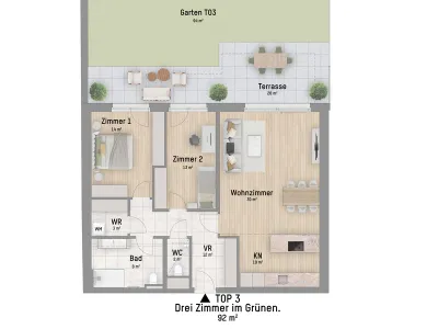 3-Zimmer-Wohnung kaufen in Wien – 91,66 m², € 649.900 – Bild 3 von 7