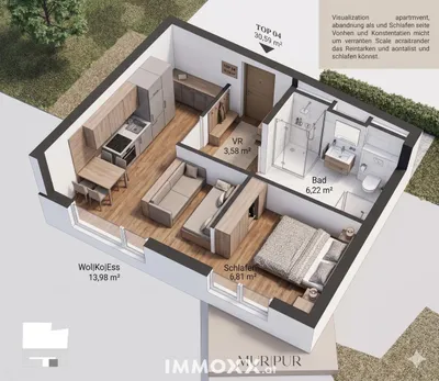 2-Zimmer-Wohnung kaufen in Graz – 30,59 m², € 173.137 – Bild 3 von 3