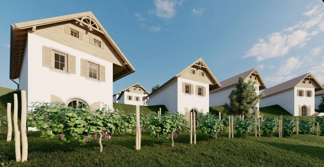Außergewöhnliches Entwicklungsgrundstück mit ca. 2 ha Fläche in Thermennähe - davon ca. 10.407 m² Bauland - exklusives Winzerdorfkonzept bereits vorhanden! - Ansicht 2