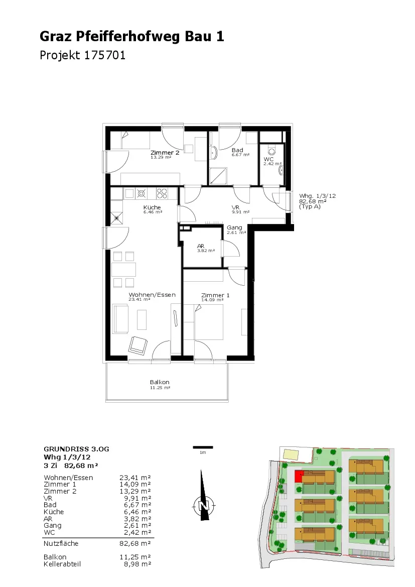 Natur genießen, Alltag vergessen - 3‑Zimmer-Wohnung mit großem Balkon - Miete - 3 Zimmer - Ansicht 2
