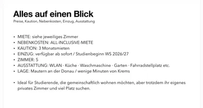 5-Zimmer-Wohnung mieten in Krems Land – 220 m², € 512 – Bild 14 von 15