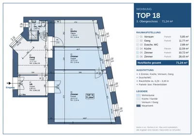 2-Zimmer-Wohnung mieten in Wien – 68,2 m², € 1.176 – Bild 13 von 13
