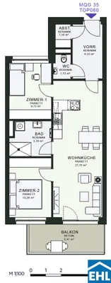 3-Zimmer-Wohnung mieten in Graz – 63,27 m², € 946 – Bild 18 von 18
