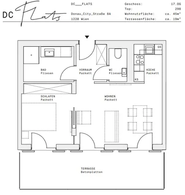 2-Zimmer-Wohnung mieten in Wien – 44,57 m², € 1.595 – Bild 14 von 15