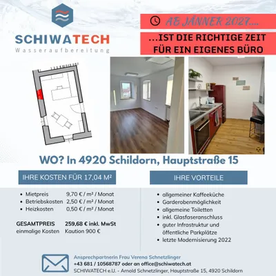 1-Zimmer-Gewerbeimmobilie mieten in Ried im Innkreis – 17 m², € 260 – Bild 4 von 4