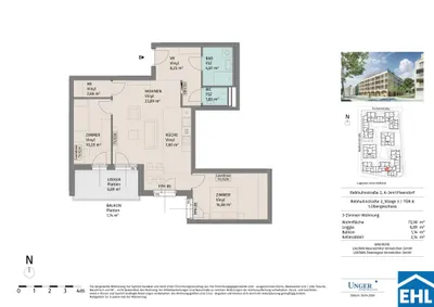 3-Zimmer-Wohnung mieten in Tulln – 73,9 m², € 1.055 – Bild 10 von 10