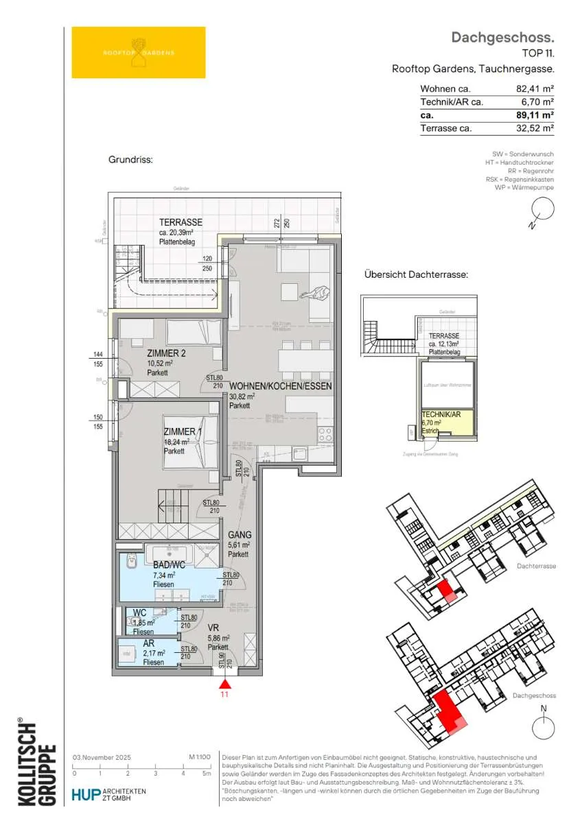 ROOFTOP GARDENS | Top 11 | Exklusive Dachgeschoßwohnung in Klosterneuburg. – pohled 2