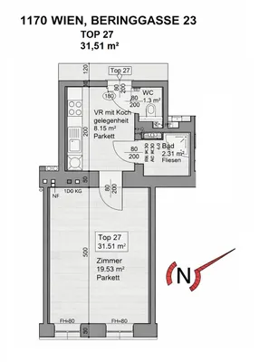 1-Zimmer-Wohnung kaufen in Wien – 31,51 m², € 174.000 – Bild 17 von 18
