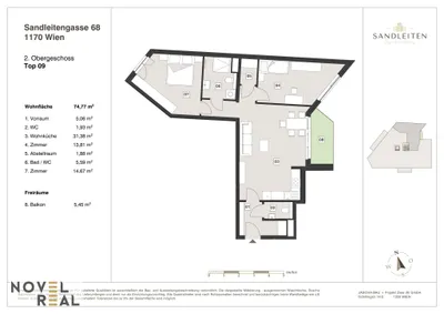 3-Zimmer-Wohnung kaufen in Wien – 74,77 m², € 629.000 – Bild 15 von 15