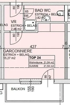 1-Zimmer-Wohnung mieten in Linz – 21,54 m², € 563 – Bild 5 von 5