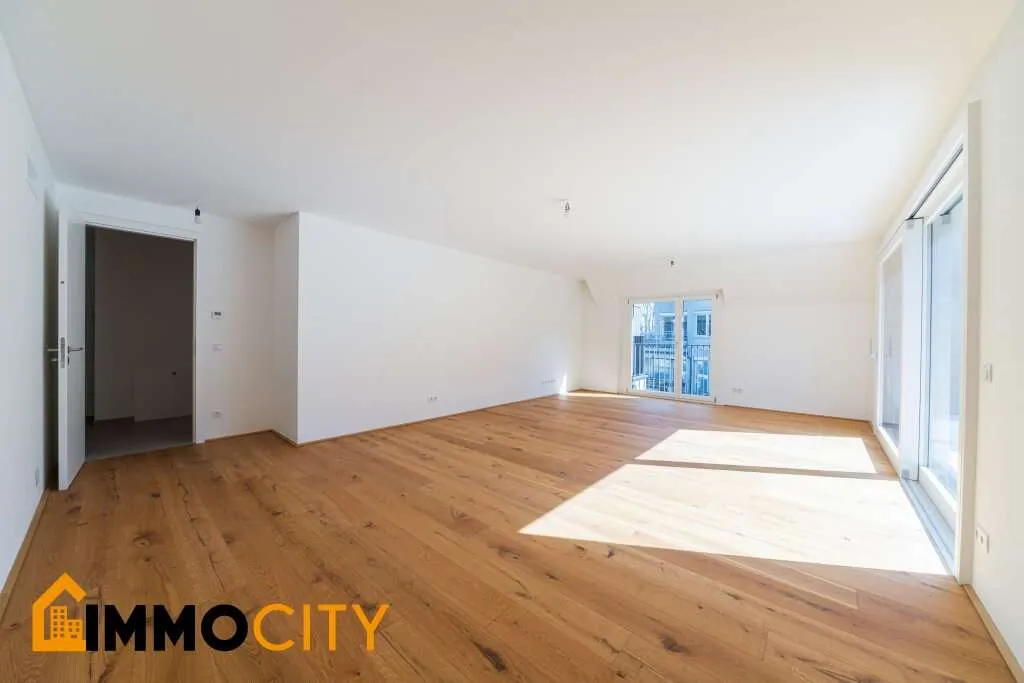 Sonnige 2-Zimmer-Dachwohnung mit südseitiger Terrasse (17 m²), Erstbezug, lichtdurchflutet ohne Schrägen - Ansicht 2