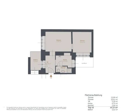 2-Zimmer-Wohnung kaufen in Wien – 37,17 m², € 171.000 – Bild 8 von 8