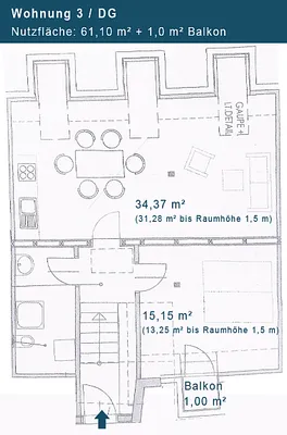 2-Zimmer-Wohnung mieten in Graz-Umgebung – 61 m², € 675 – Bild 5 von 6