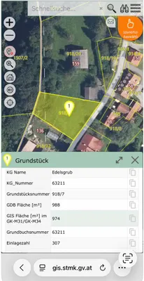 Grundstück kaufen in Graz-Umgebung – 988 m², € 70.000 – Bild 2 von 7