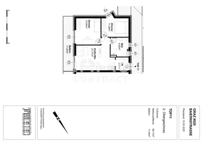 3-Zimmer-Wohnung mieten in Graz – 58,17 m², € 840 – Bild 12 von 12