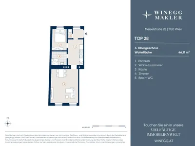 2-Zimmer-Wohnung kaufen in Wien – 46,11 m², € 249.000 – Bild 14 von 14