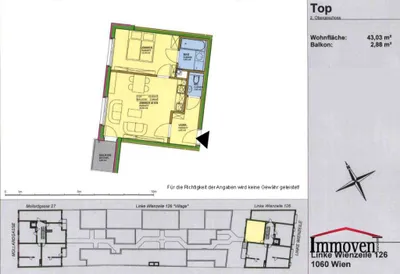 2-Zimmer-Wohnung mieten in Wien – 43 m², € 1.049 – Bild 9 von 9