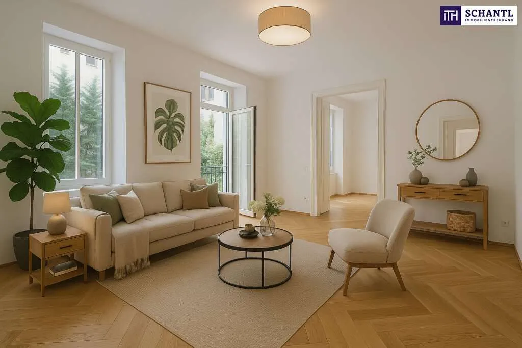 WOW! TOP LAGE in unmittelbarer Nähe zum Augarten + Altbaujuwel mit großzügigem Balkon + absolut ruhige Innenhoflage - Ansicht 2