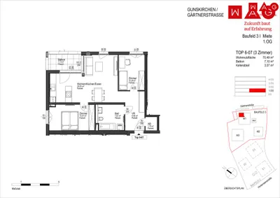 3-Zimmer-Wohnung mieten in Wels-Land – 70 m², € 906 – Bild 10 von 11