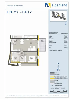 2-Zimmer-Wohnung kaufen in Sankt Pölten – 53,13 m², € 235.976 – Bild 7 von 7