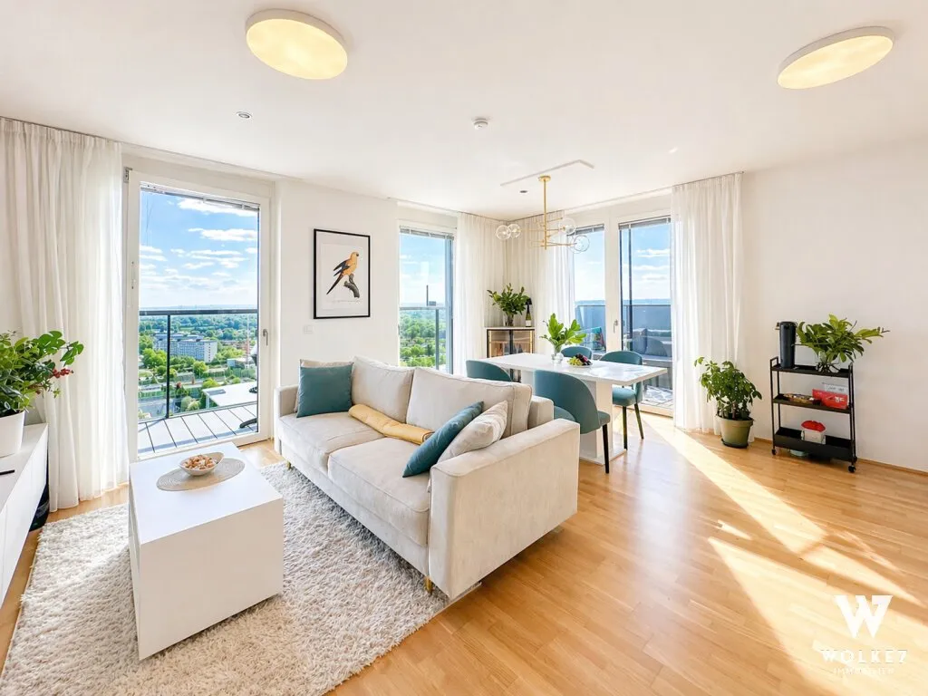 Ein Ausblick, der begeistert: Exklusive 3-Zimmer-Residenz im Marina Tower mit Donaupanorama | 16. Stock - Ansicht 2