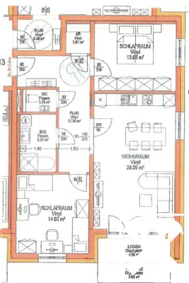 3-Zimmer-Wohnung kaufen in Braunau am Inn – 78 m², € 325.000 – Bild 2 von 2