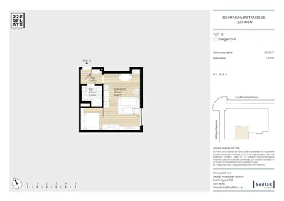 1-Zimmer-Wohnung kaufen in Wien – 36,12 m², € 269.000 – Bild 3 von 5