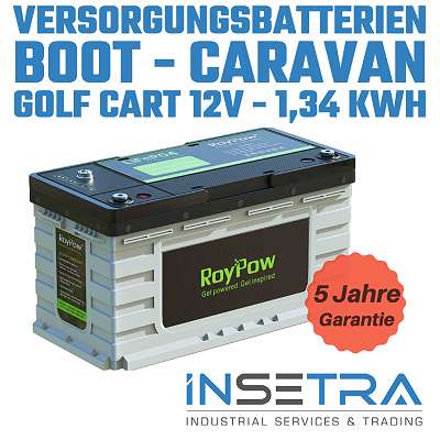 Solarbatterie 100Ah 12V Wohnmobil Boot Wohnwagen Camping Schiff Batterie  Solar