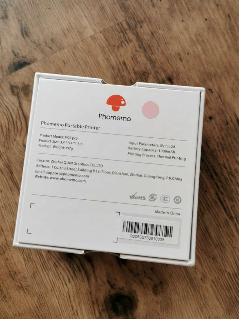 Phomemo 1 Stück M02 Sticker Drucker - Mini Drucker, Tragbarer