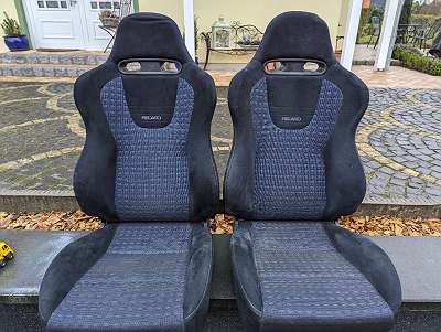 Upgrade4cars Auto-Sitzbezüge Set Schwarz Grau, Auto-Schonbezüge Universal  für Fahrersitz & Beifahrer