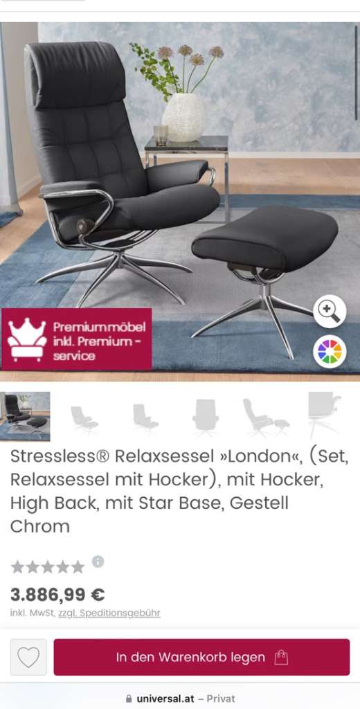 Stressless Relaxsessel London NEUWERTIG NP € - 3900€, 1.900,- knapp willhaben Linz) (4020