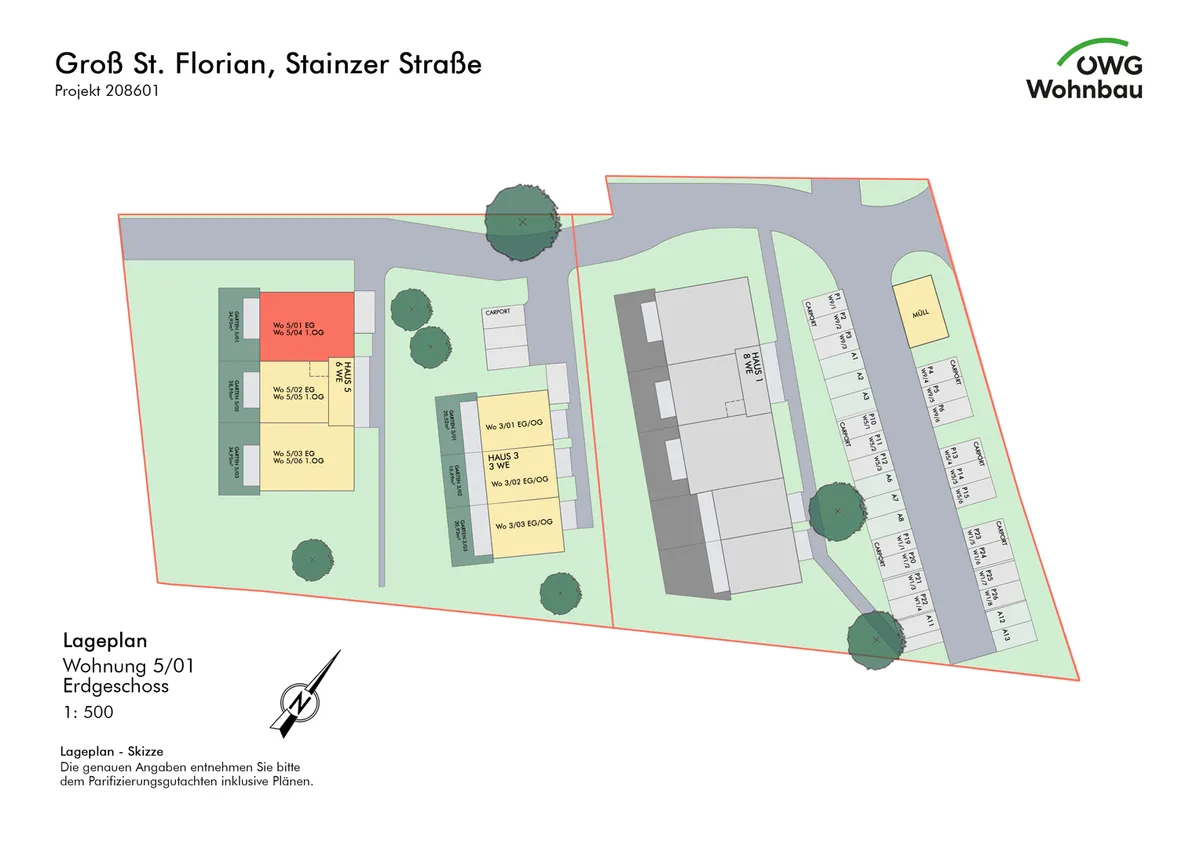 Erstbezug - Sonnige 3-Zimmer-Wohnung im Erdgeschoss mit Terrasse und Privatgarten - geförderte Miete - 3 Zimmer – pohled 3