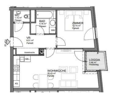 2-Zimmer-Wohnung mieten in Wien – 54,18 m², € 1.260 – Bild 21 von 21