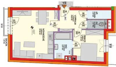 2-Zimmer-Wohnung mieten in Korneuburg – 54,78 m², € 757 – Bild 2 von 8