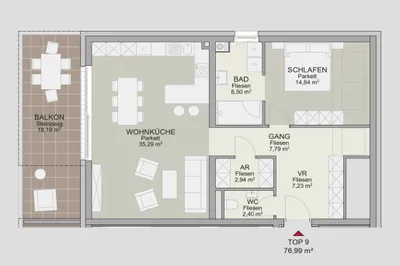 2-Zimmer-Wohnung kaufen in Linz Land – 77 m², € 489.000 – Bild 13 von 23