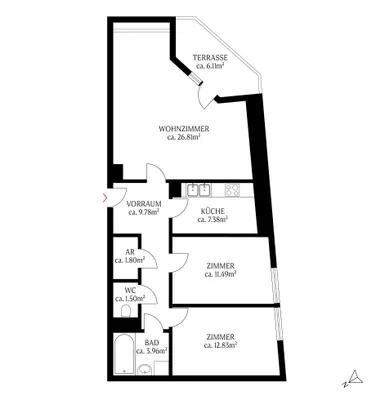 3-Zimmer-Wohnung kaufen in Wien – 75,55 m², € 370.000 – Bild 11 von 12